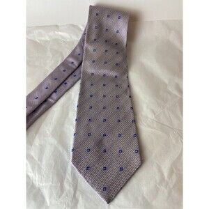 Valentino Cravatte Mens Tie Gray Blue Embroidery Silk Fashion Accessory